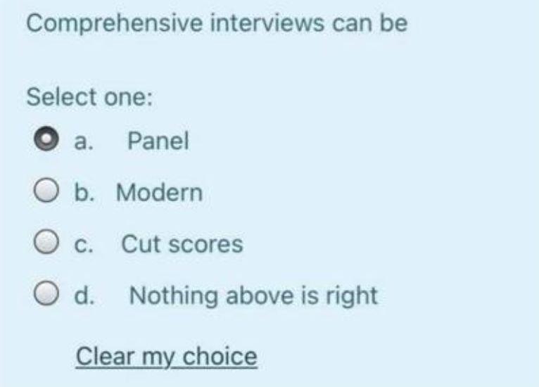  Comprehensive interviews can be Select one: a. Panel b. Modern c.