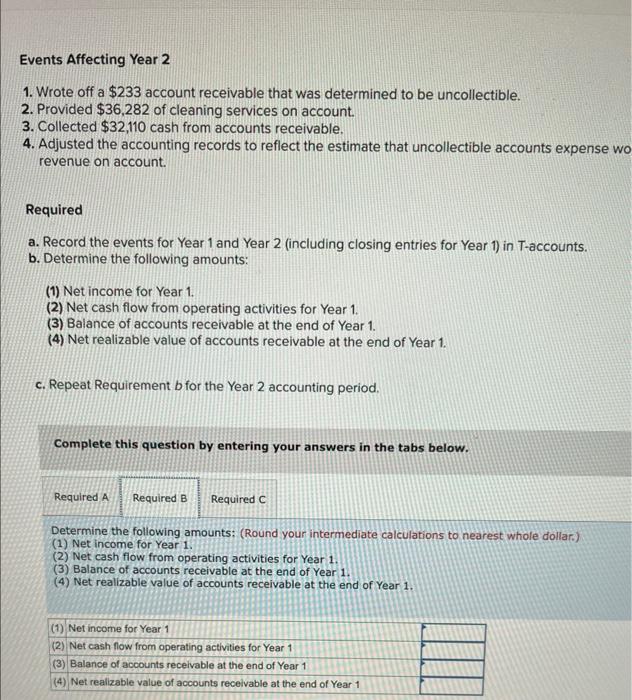 2 (including closing entries for Year 1) in T-accounts. (Round your answers