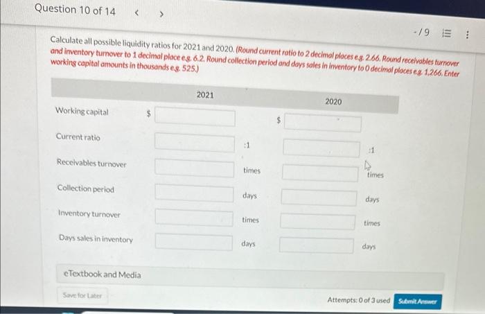 (Round current rotio to 2 decimol ploces e a. 2.66. Round receivables