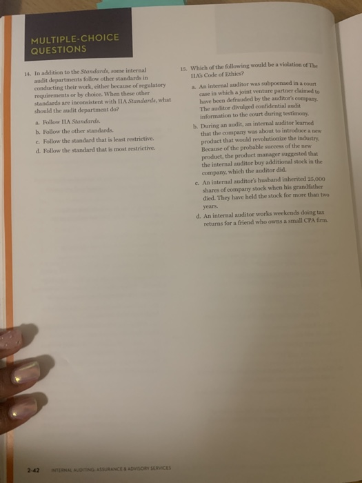 stermal of the Standards is to: a. Promote coordination of internal and