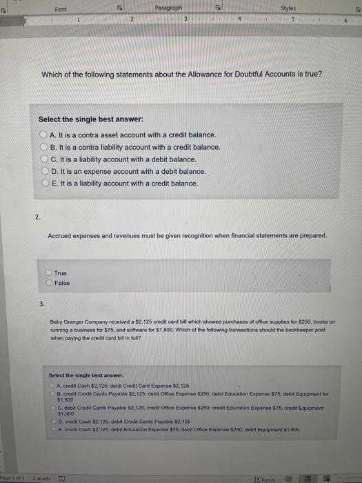  ASAP pls!! Just answer, no need explanation! Thanks so much!! Font