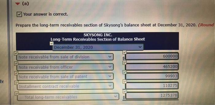 Skysong's income statement for the year ended December 31, 2020. (Roum answers