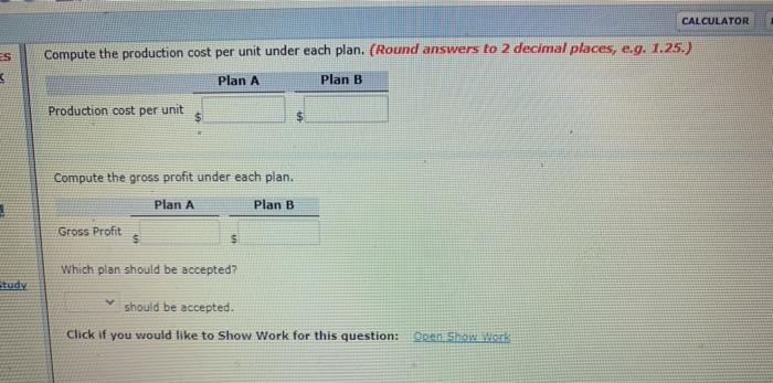 its gross profit in 2020 Plan A would increase the selling price