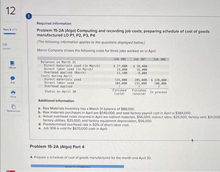 problem 15-2A part 4 Required information Problem 15-2A (Algo) Computing and recording