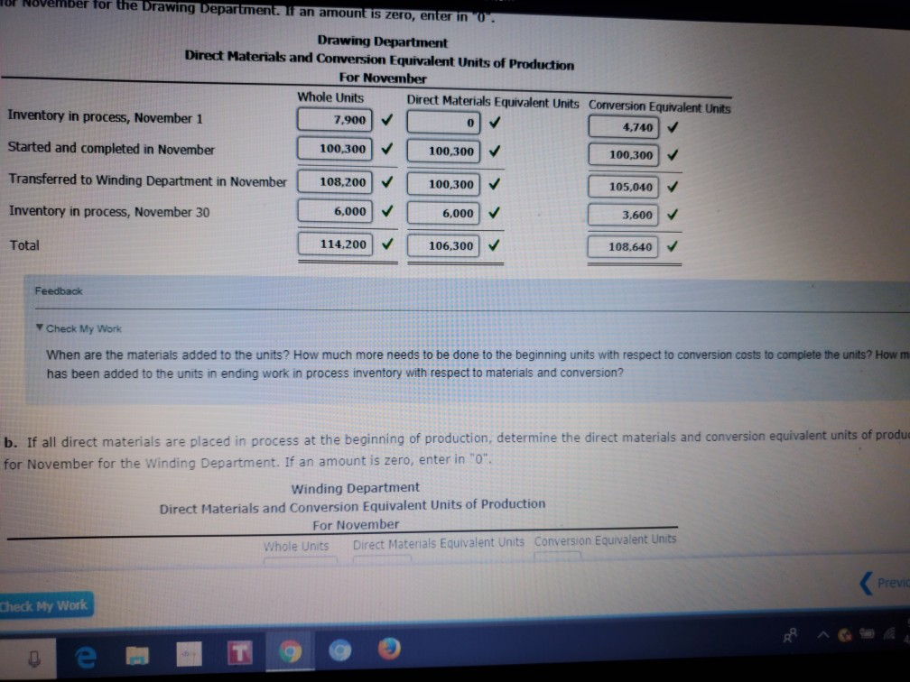 of production, determine the direct materials and conversion equivalent units of production