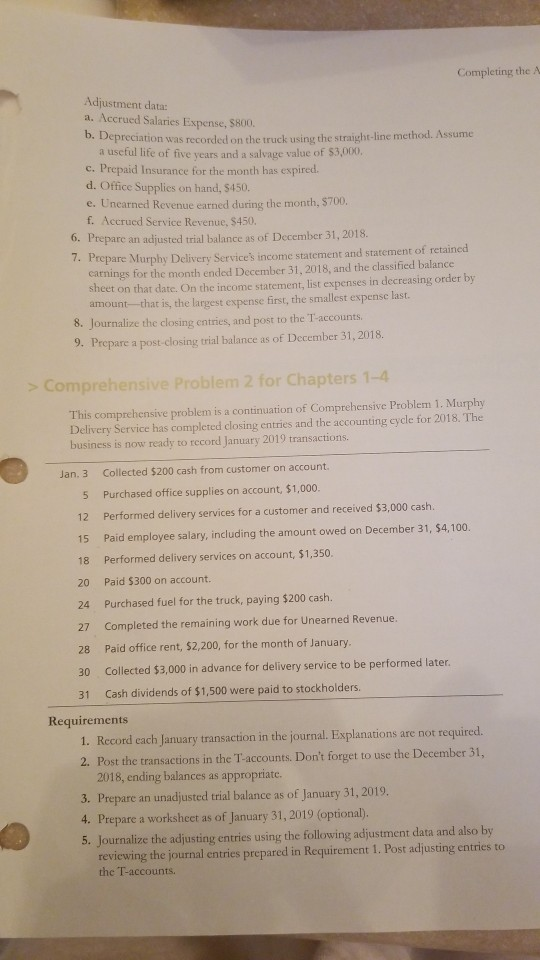  here is the clarification Completing the A Adjustment data a. Accrued