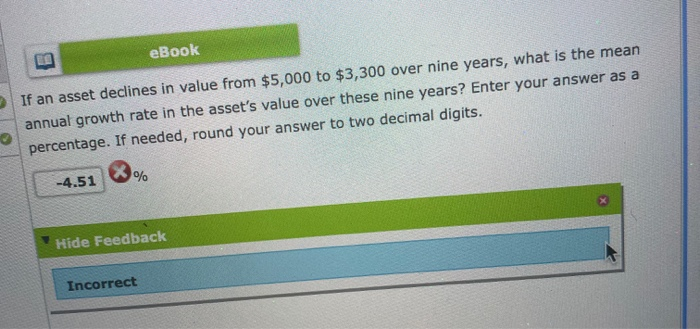  eBook B If an asset declines in value from $5,000 to