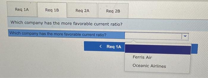 Air and Oceanic Airlines are provided as follows: Required: 1-a. Calculate the