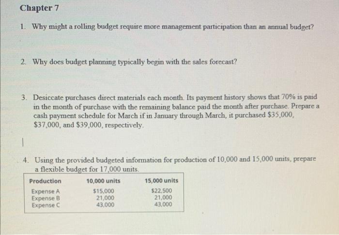 Need help 1. Why might a rolling budget require more management participation