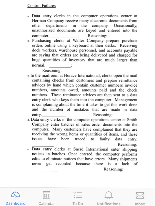 textbook), complete the appropriate cells for all information process control goals that