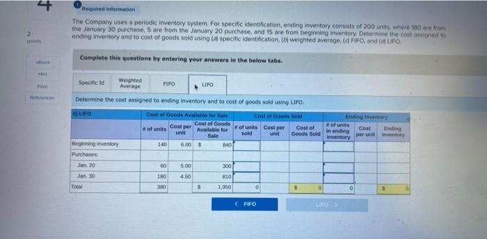(The following information applies to the questions cisplayed below) Laker Company reported