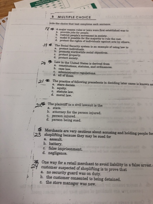  B MULTIPLE CHOICE irdle t the choiee that beat completes each