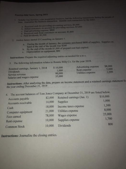  Practice Mld Term Spring 2011 1 Relah be providing counting 3.000