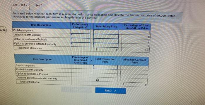 sales pice of a Protab Package includes the following: - One Protab