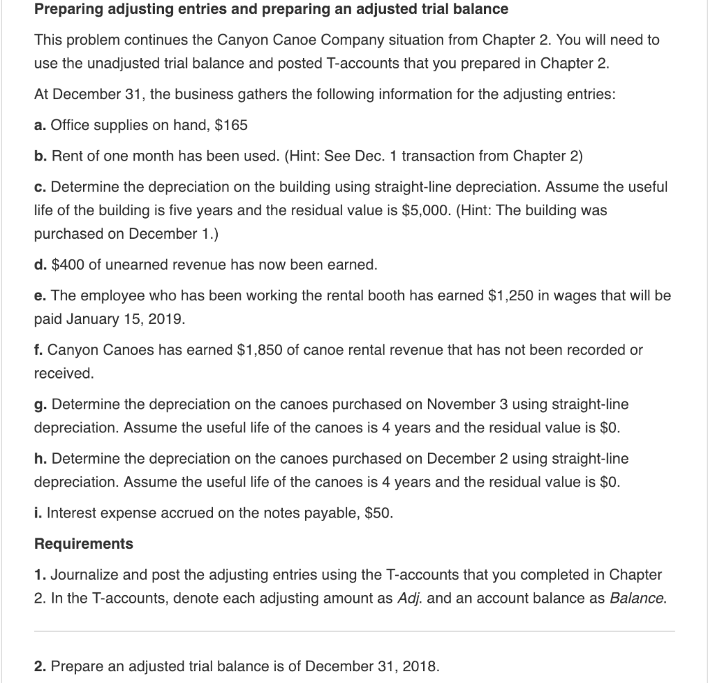  Preparing adjusting entries and preparing an adjusted trial balance This problem