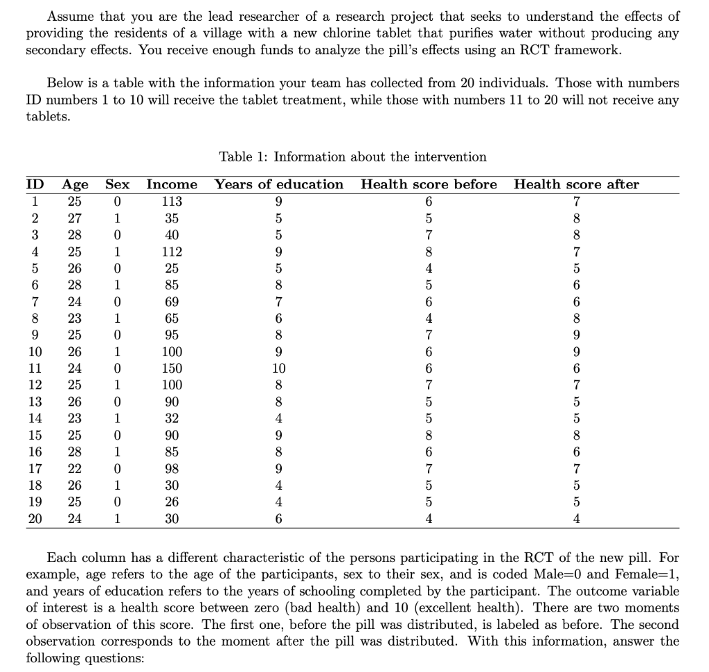 1. State the hypothesis test necessary for the difference in means