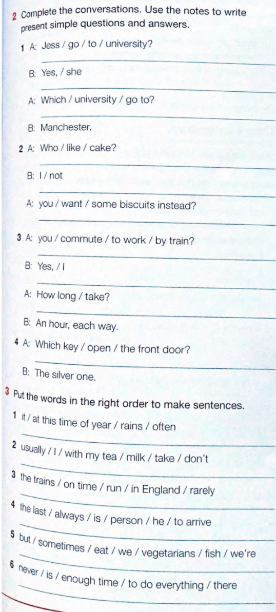  3 the trains / on time / run / in England