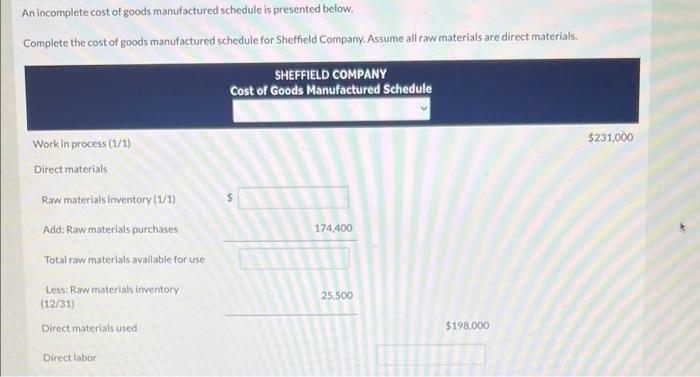 its product. Work in process inventory was $15,100 at January 1 and