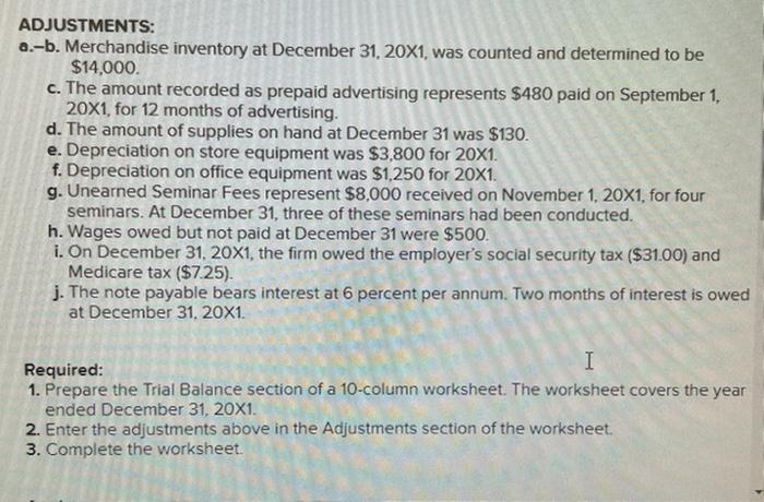 wines. On December 31, 20x1, the firm's general ledger contained the accounts