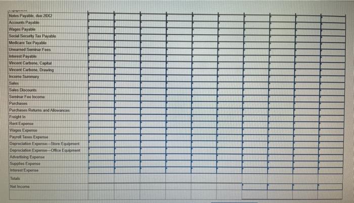 Advertising Supplies Merchandise Inventory Store Equipment Accumulated Depreciation-Store Equipment Office Equipment Accumulated