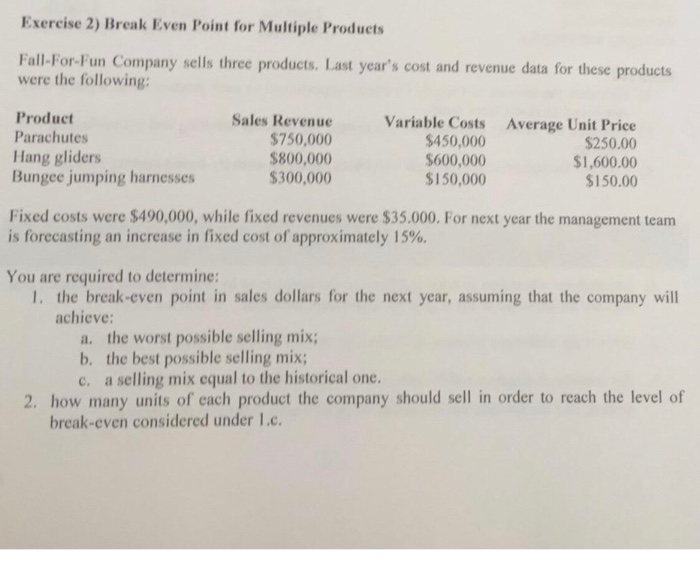  Please help me to solve this exercise Many thanks Exercise 2)