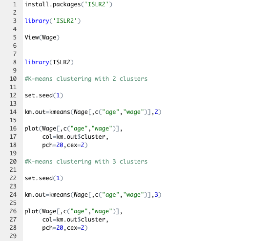 homework question. why are my plot hierachical clustering code lines not working?