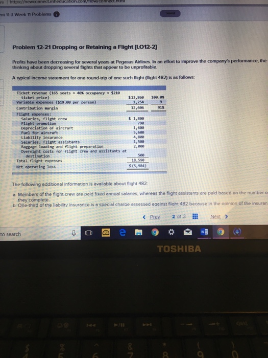  re I https/ ntm3week Ti problems 0 Problem 12-21 Dropping or