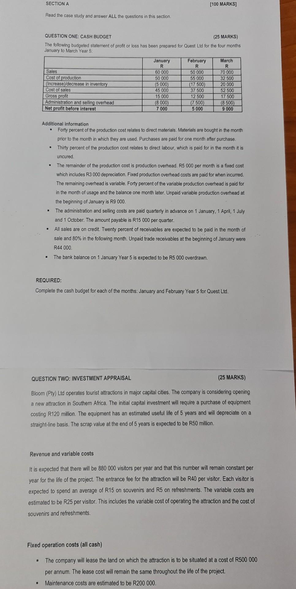 Read the case study and answer ALL the questions in this