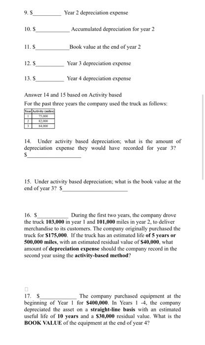 $ Accumulated depreciation for year 2 II. S Book value at the