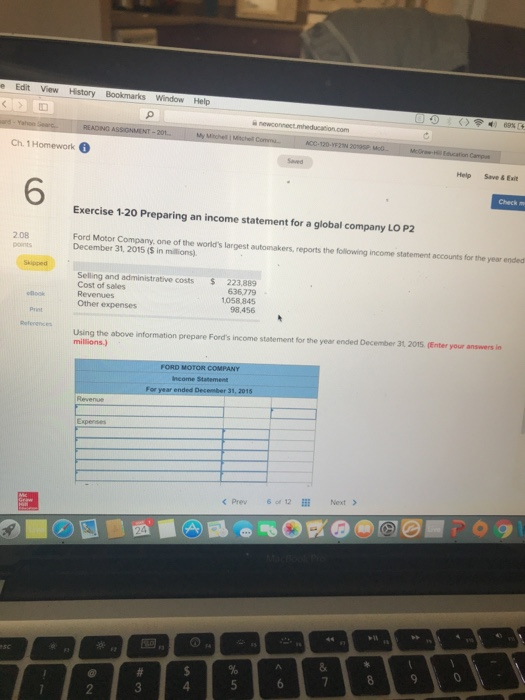  t View Help Ch. 1 Homework Help Save& Exit 6 Exercise
