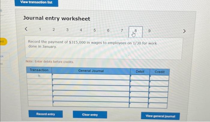  Journal entry worksheet \begin{tabular}{llllll} \hline & 2 & 5 & 6