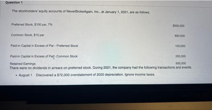 Paid in Capita in Excest of Par - Pretered stock. cossec Pala