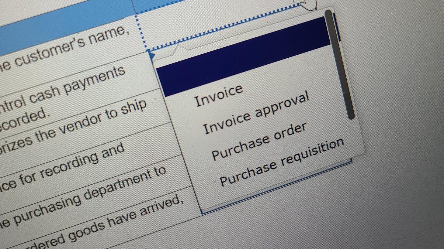 Description An itemized statement of goods prepared by the vendor listing the