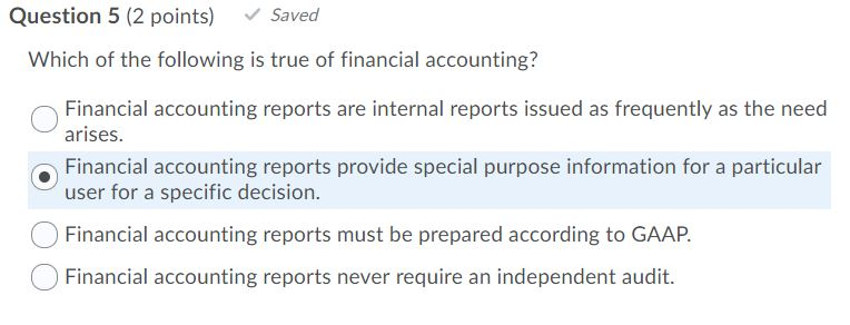 Please answer all the questions. Question 5 (2 points) Saved Which of