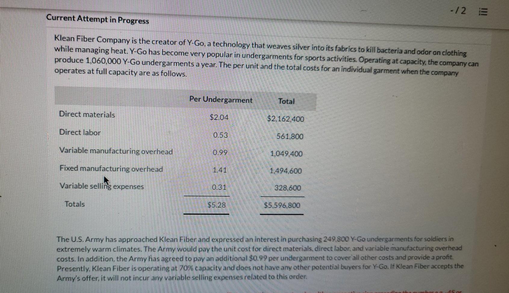  -/2 E Current Attempt in Progress Klean Fiber Company is the