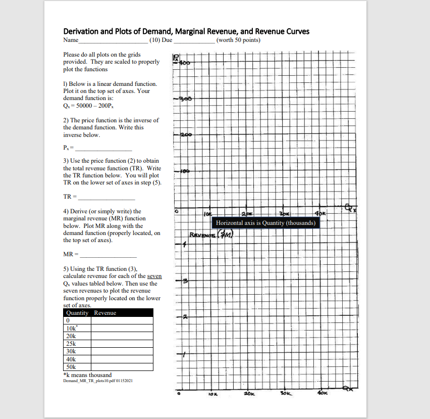 Please answer questions 4 and 5 only. Graph if allowed. Derivation