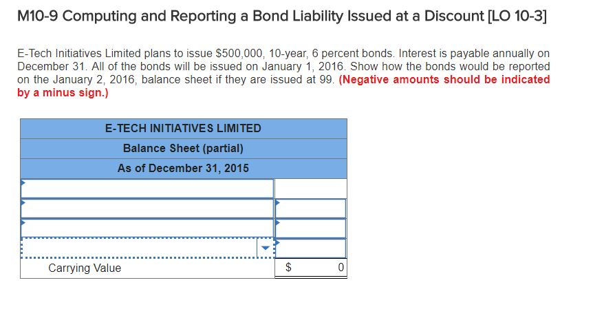  M10-9 Computing and Reporting a Bond Liability Issued at a Discount
