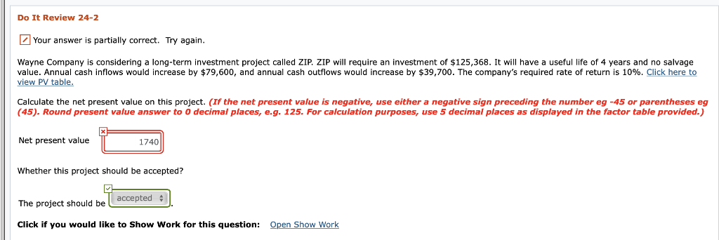  Do It Review 24-2 Your answer is partially correct. Try again.