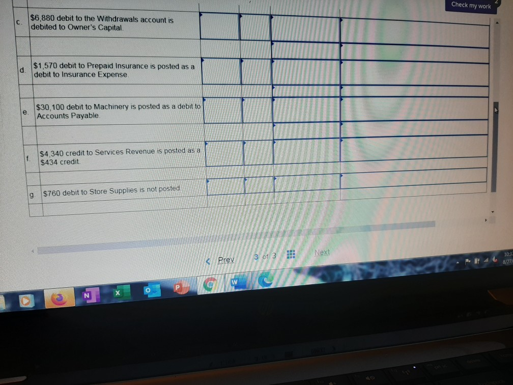 identified in the following table. In column (1), enter the amount of