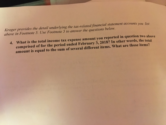 does Kroger report on its Income Statement for the period ended February