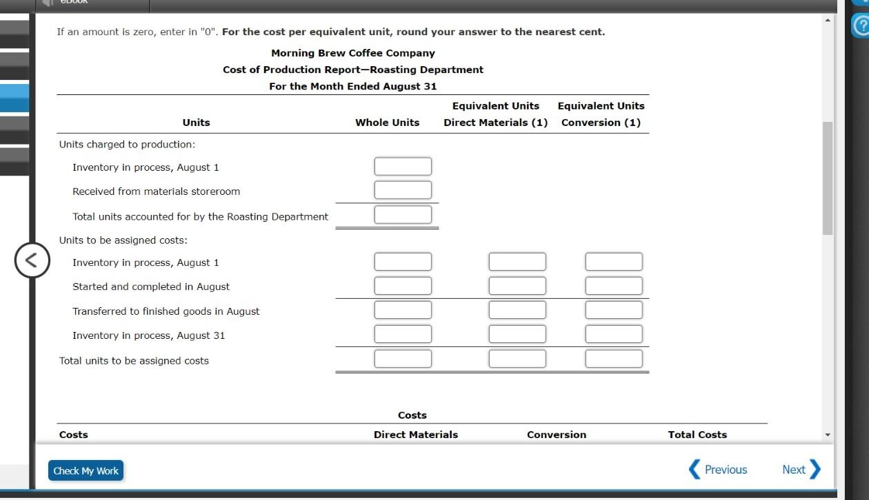 of direct materials and conversion. If required, round your answer to two