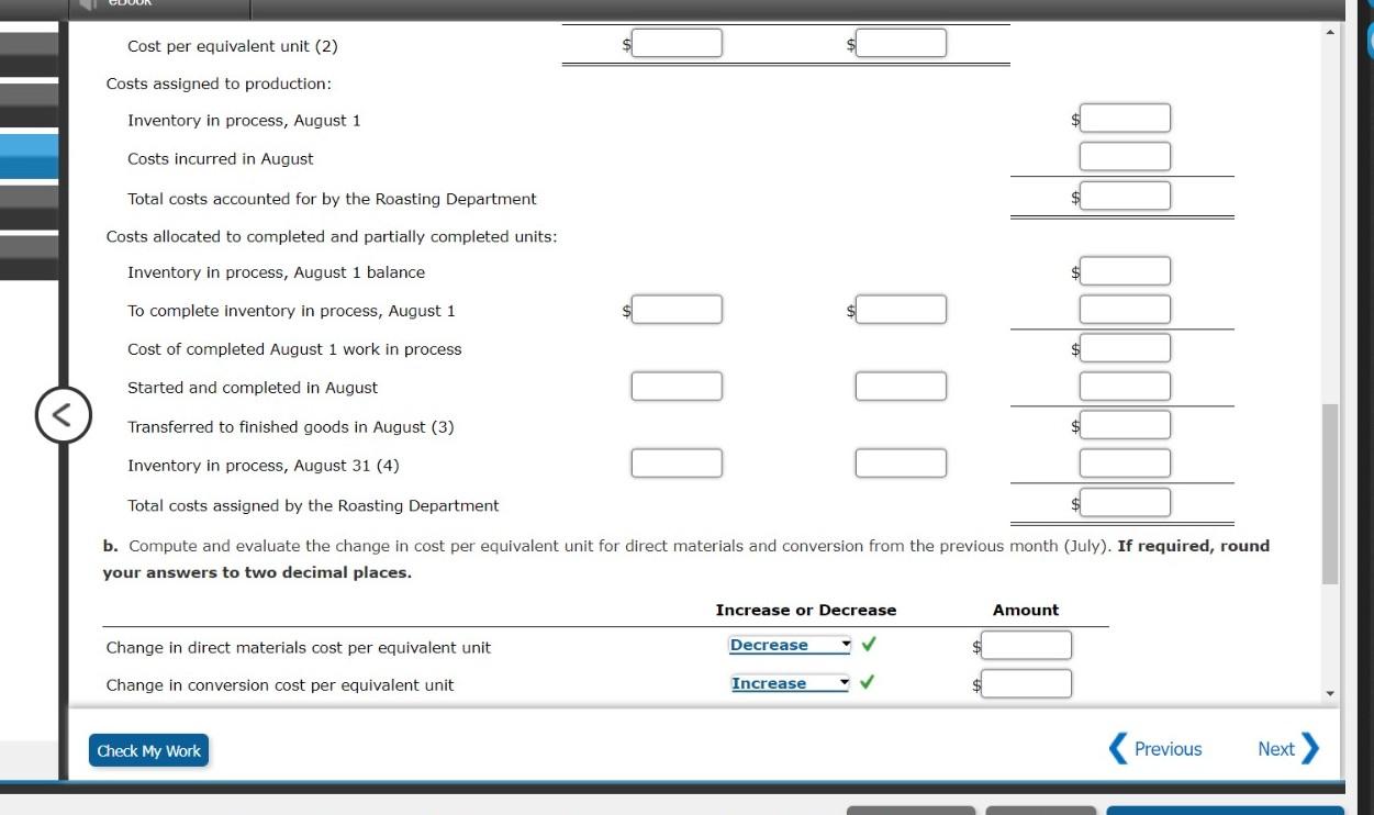 equivalent unit of conversion $ c. Determine the cost of units started