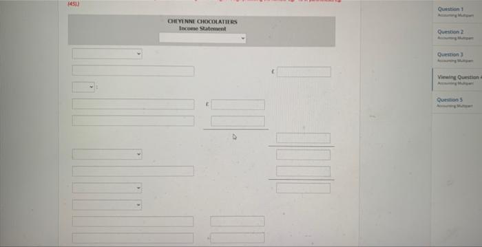 for the month of March 2020. Prepare an income statement. (Enter negative