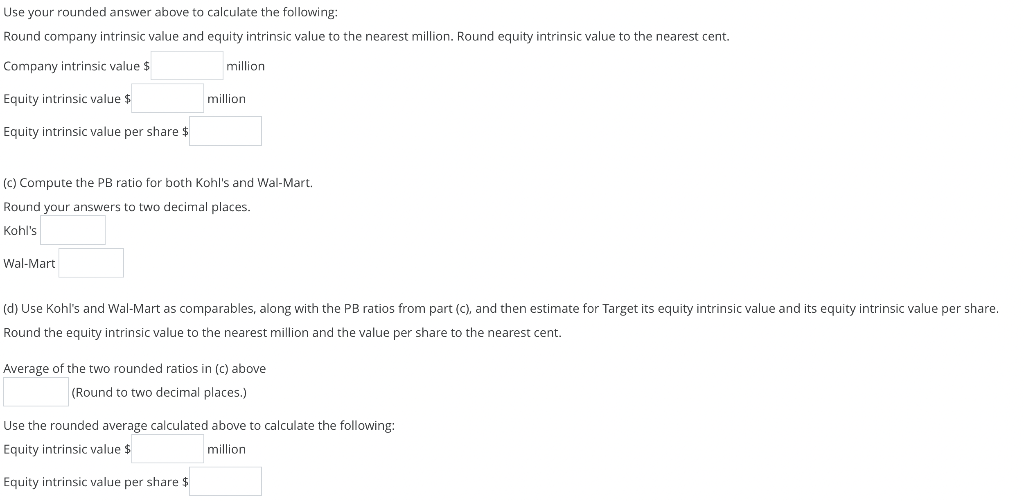 summary data for Target Corp. and its competitors, Kohl's Corp. and Walmart