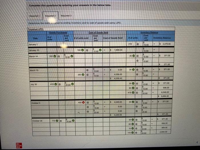 Use the following information for the Exercises below. The following information applies
