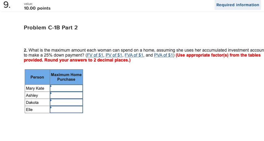 Ashley, Dakota, and Elle each want to buy a new home. Each