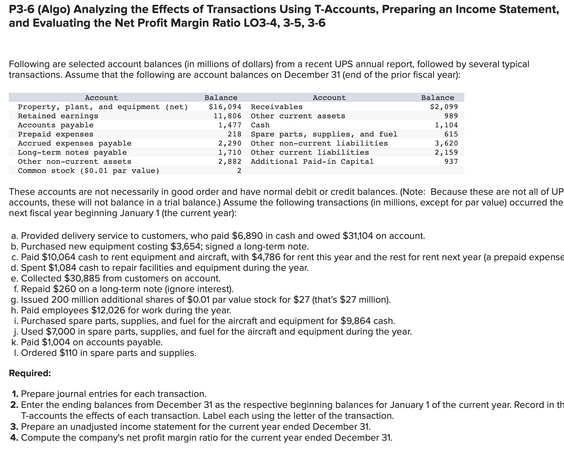 Need help with this question been stuck for a while. P3-6 (Algo)