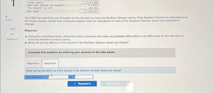 the stores closed, nelther total corporate support costs nor operations or costs