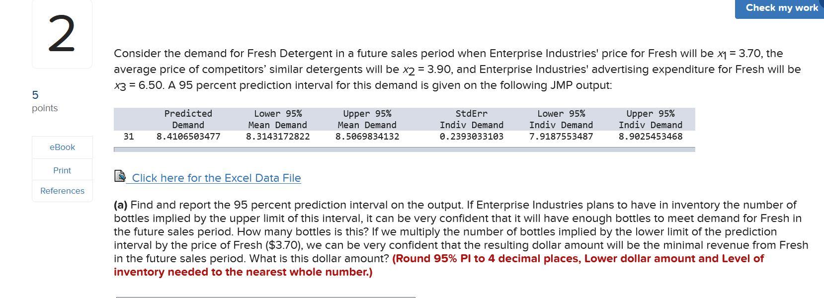 Please include all work and excel functions if possible - ^ &