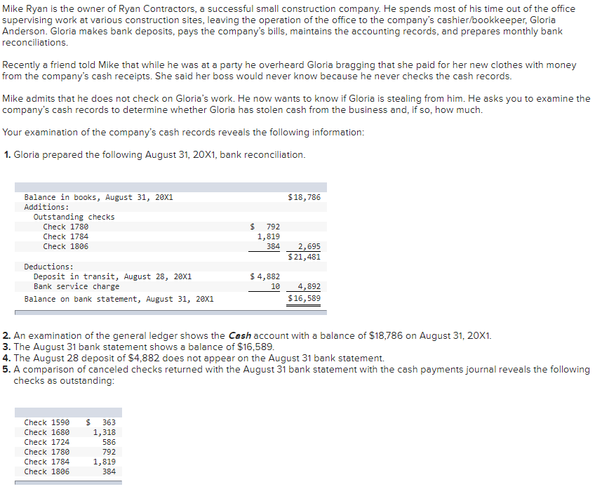 Prepare a bank reconciliation using the format presented in this chapter